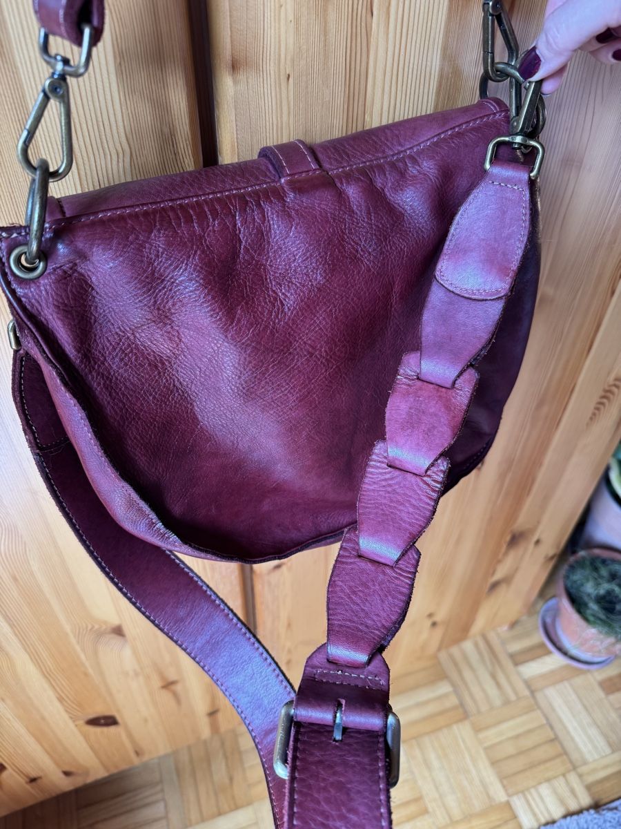 Vera Pelle Borse da donna: Borsa a tracolla in pelle bordeaux – Usato da Naters venduto da mag_w7fg 2