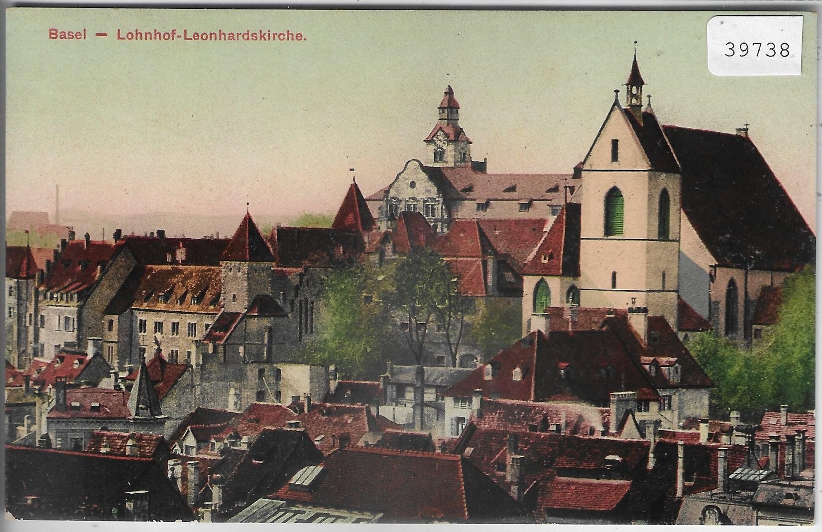 Ansichtskarten: Basel - Lohnhof-Leonhardskirche - Litho – Gebraucht aus Ettingen von Kartenplanet