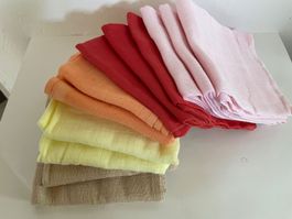 12 Nuschis, 60 x 60 cm, Neu, in Sand-Gelb-Orange-Rot-Rosa
