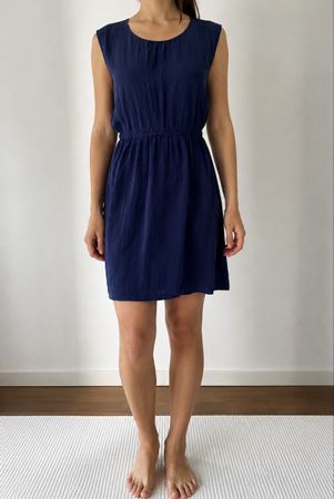 Minimum Kleid Gr. 36 – Dunkelblau – Cupro/Tencel