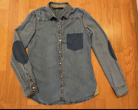 Zara Jeanshemd, Gr. XS, Vintage Look