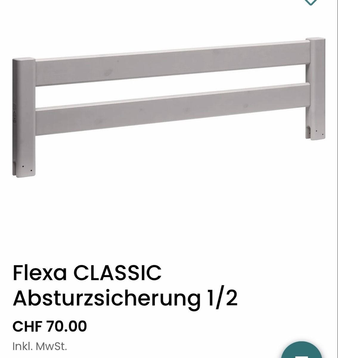 FLEXA CLASSIC grau Absturzsicherung 1/2 Bett Hochbett (D'occasion) à ...