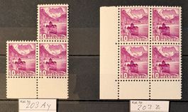 1936 4er Block SBK 203Ay + 3er Block SBK 203z