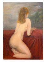 Carine DUTOIT-BORNER (1935-2025) - nu à l'huile sur toile