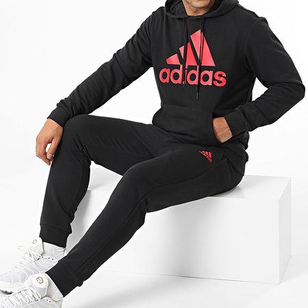 ADIDAS Trainer, Hoodie, schwarz/rot Gr.6 M/50, BW-Mix