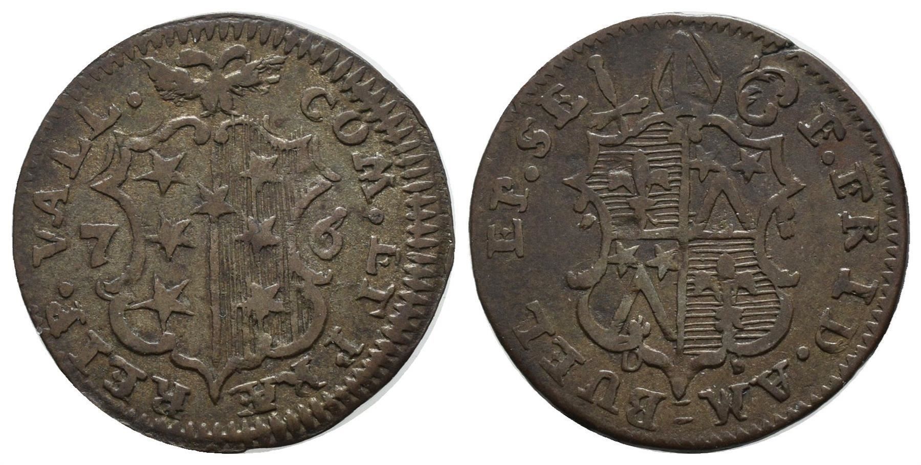 Alle Münzen: Wallis Halbbatzen 1776  /3779 – Gebraucht aus Trimbach von Solothurn1