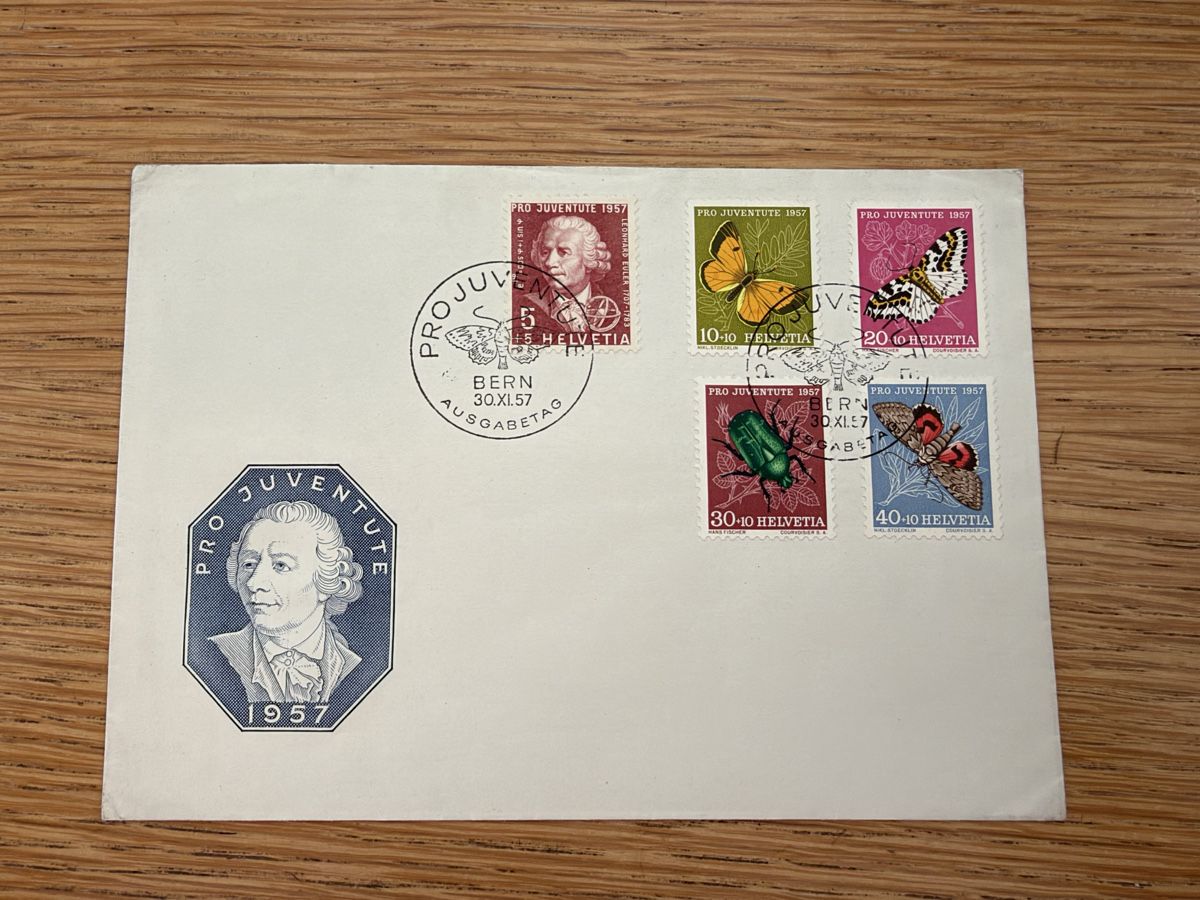 Tutti i francobolli: FDC Pro Juventute Satz 30.11.1957 – Usato da Murgenthal venduto da Tina_4055