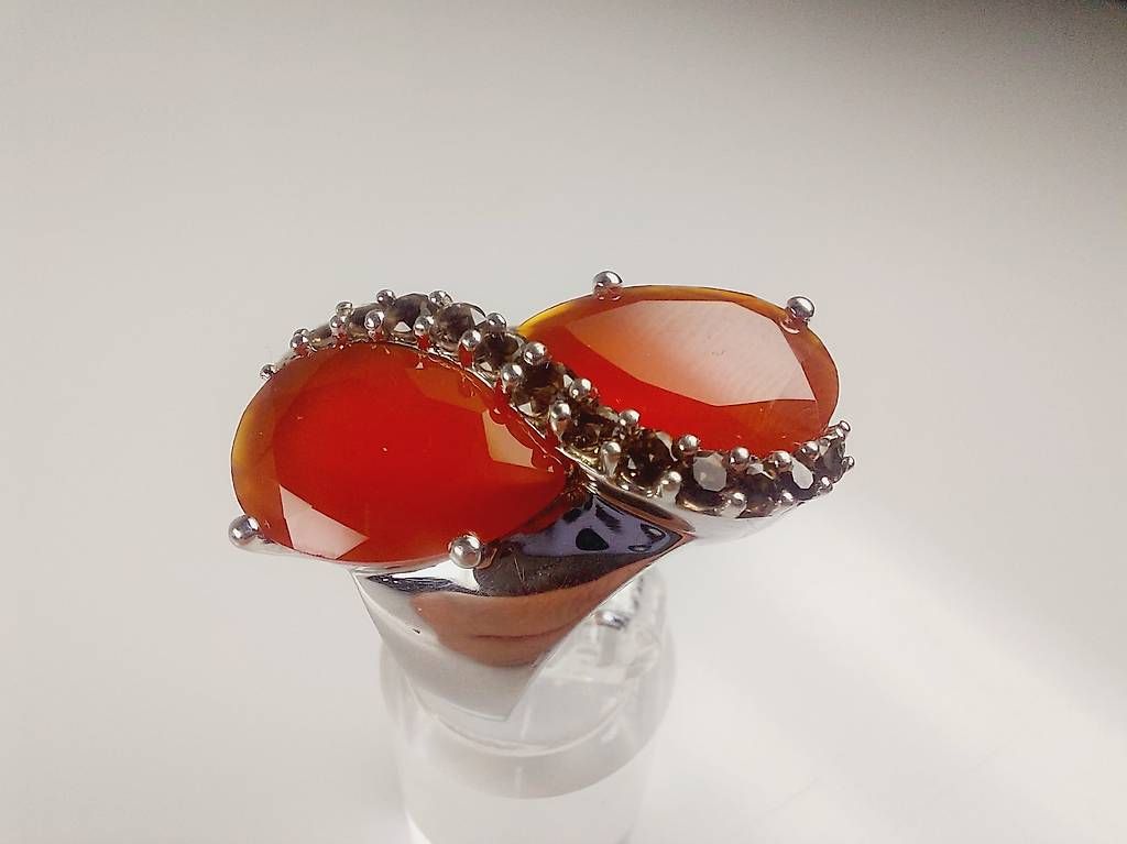 Ringe: Ring Silber mit Karneol und Rauchquarz – Gebraucht aus Stans von wer_fd5f 1