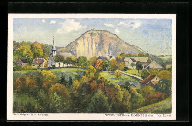 Cartoline postali: Sternenberg, Ortsansicht mit Hörnli – Usato da Berlin venduto da bartko-reher
