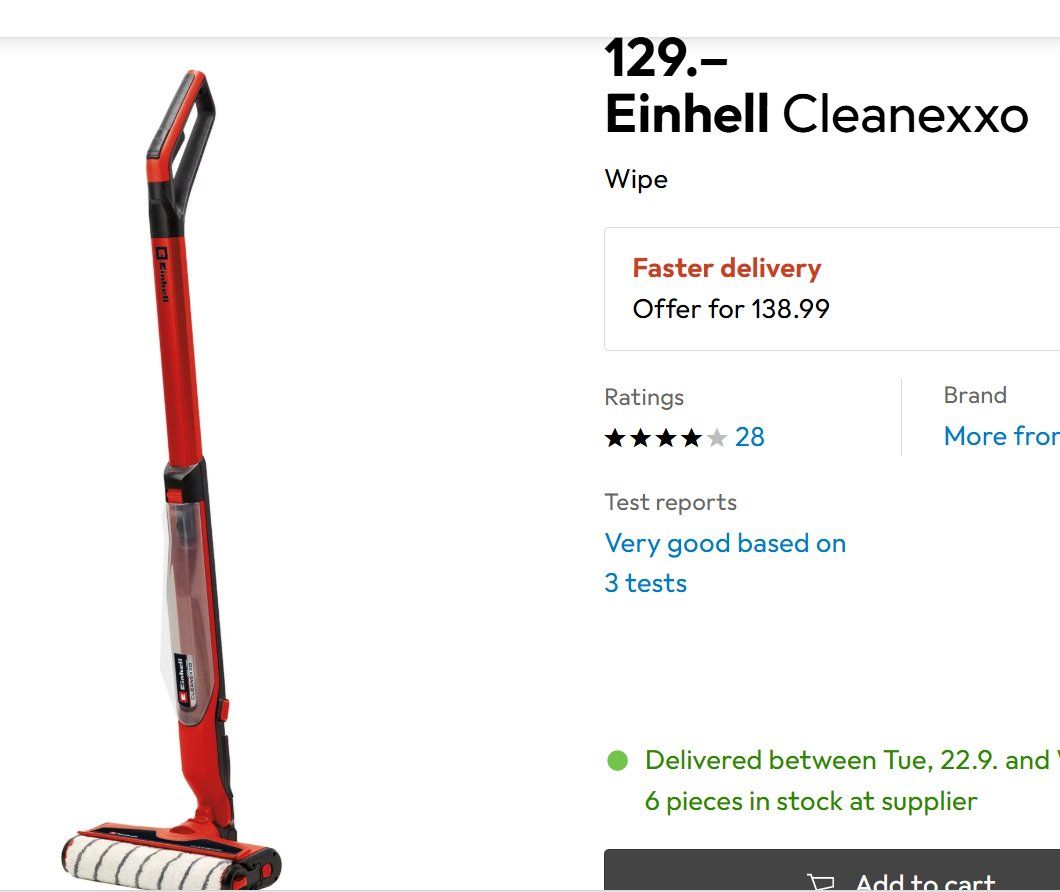 Einhell Aspirapolveri & Accessori: Einhell CLEANEXXO Hartbodenreiniger – Usato da Buochs venduto da Cantun