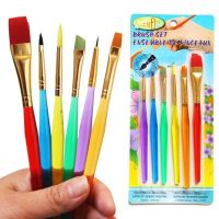 6 bonbonfarbene Malpinsel-Sets für Kinder