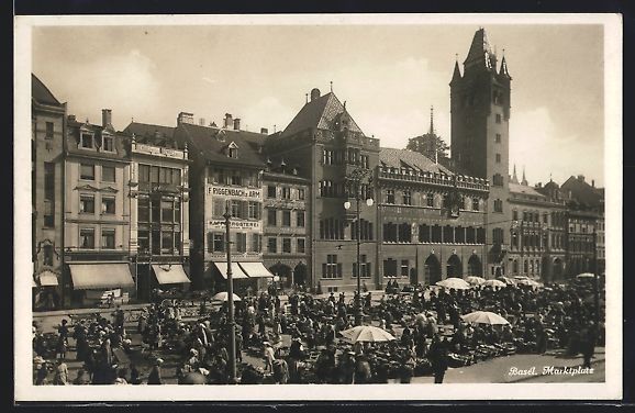Ansichtskarten: Basel / Bâle, Le marché, Marktplatz mi – Gebraucht aus Berlin von bartko-reher