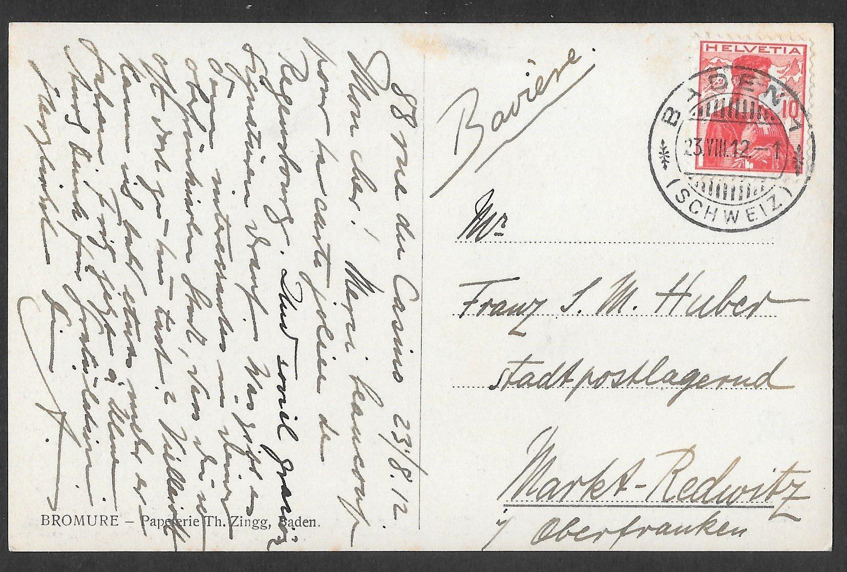 Cartoline postali: Baden seltene Teilansicht mit Wohnhäusern – Usato da Olten venduto da clotaldi 1