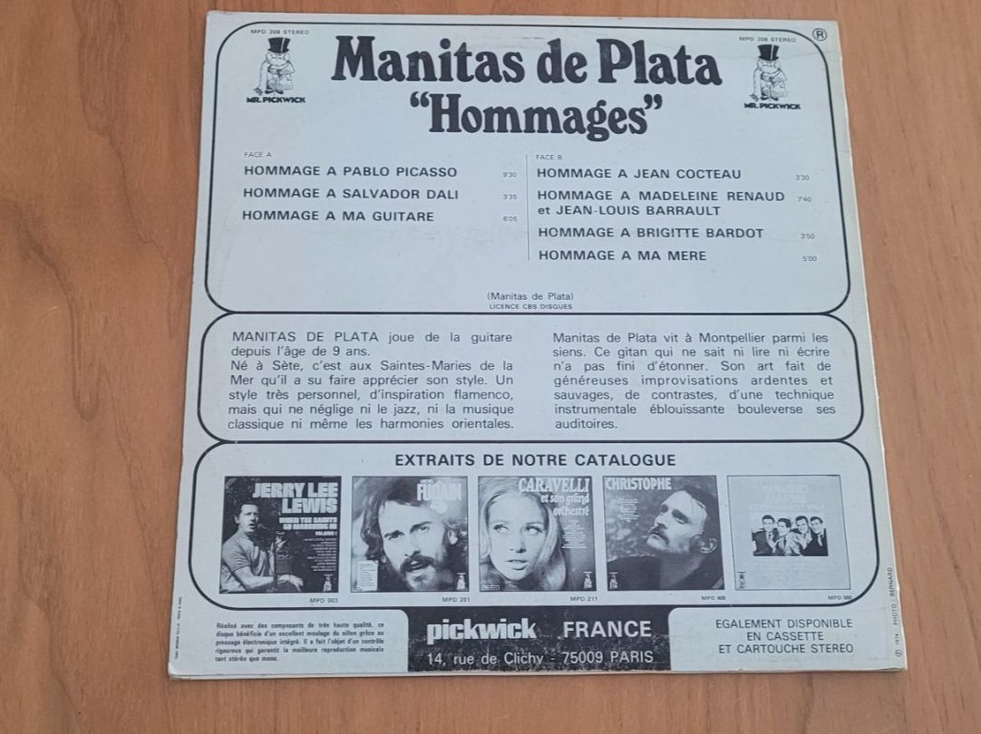 Vinyles: LP  Manitas de Plata – D'occasion à Martigny par MZ-67 1