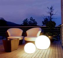 Gartenlampe Kugel Leuchte Set 2 Stk. weiss gross