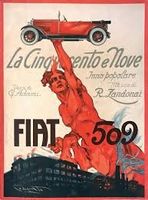 Blechschild-FIAT-LA CINQUECENTO E NOVE FIAT 509