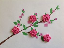 5 Stück Blumen gehäkelt 018