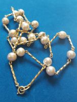 Massiv 585 Gold Kette mit Perlen