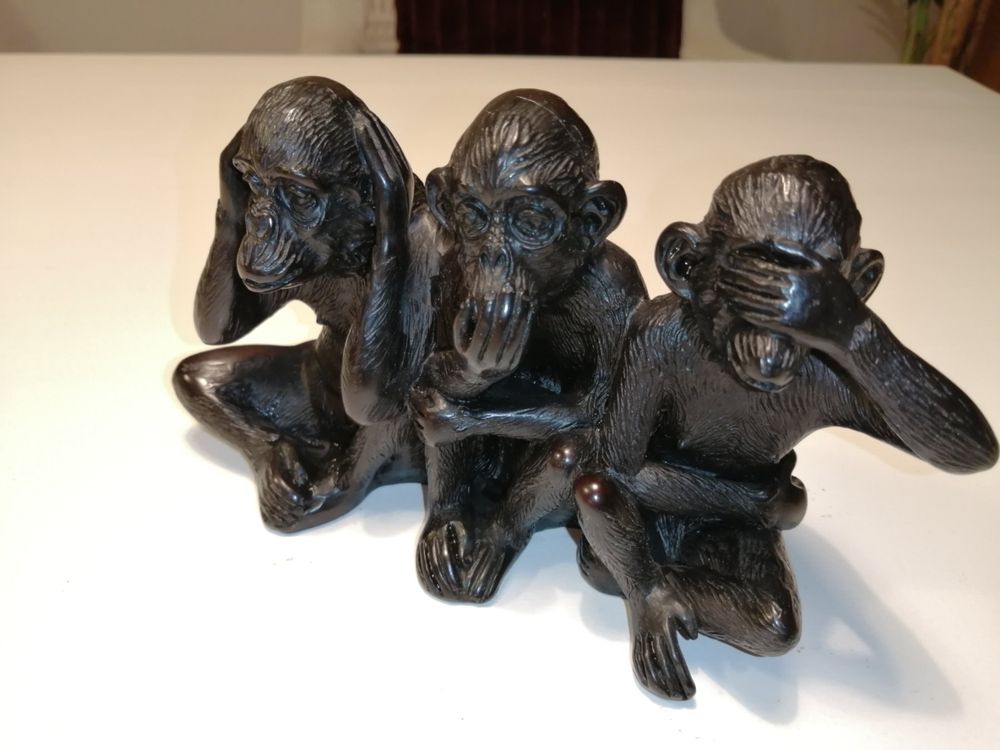 Drei Weise Affen Figur - Harz Skulptur Für Büro Und Zuhause