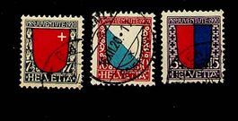 PRO JUVENTUTE 1918  P15-17 OBLITÉRÉS. SBK 65.00 / S44