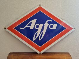 Vintage Emailschild Agfa Photo Zürich Kamera Emaille Schild