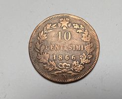 Monnaie Italie 10 Centesimi 1866 Vittorio Emanuele II
