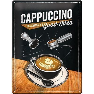 Insegne: Blechschild 3D-CAPPUCCINO-GOOD IDEA - 30 X 40 CM – Nuovo e nell'imballaggio originale da Rupperswil venduto da big-one-sale