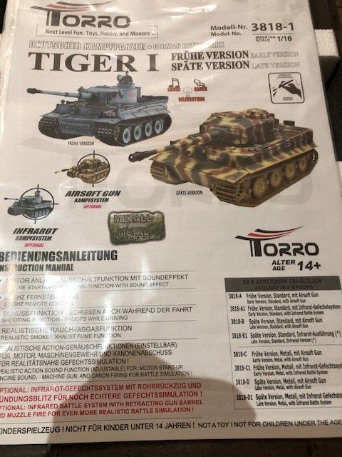 Tourelle Tiger I BB Pour Char RC Torro OP-05034 - Neuve Sous Blister
