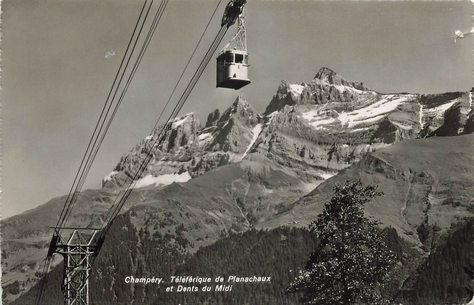 Cartoline postali: Champéry, Tél. de Planachaux, Dents du Midi – Usato da Schwyz venduto da Seffi56