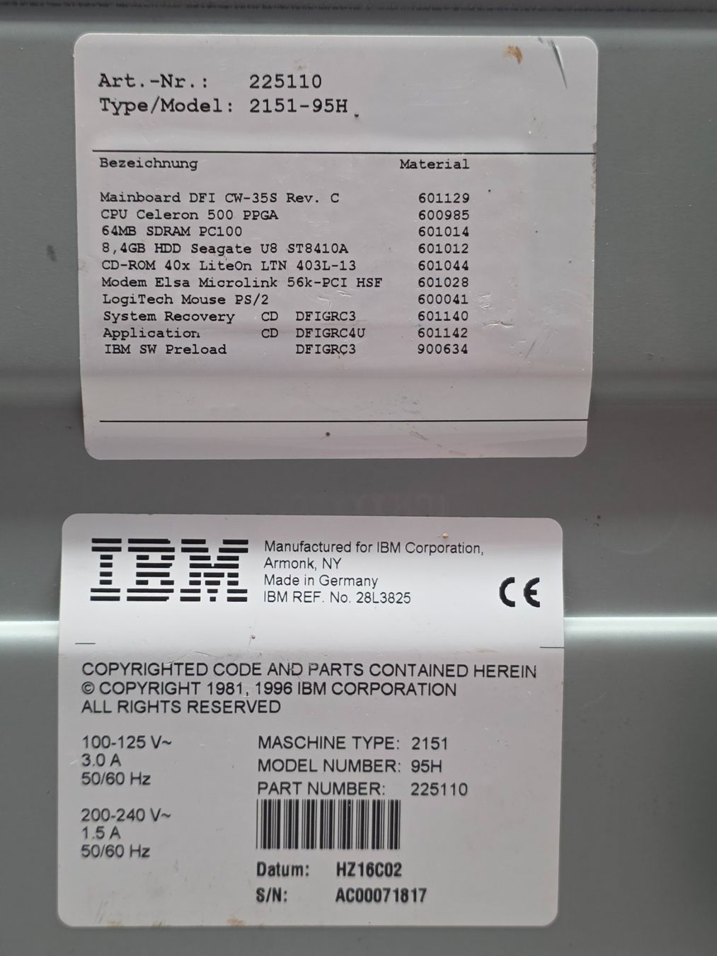 IBM PC: IBM Aptiva Retro-PC 2151-95H – Usato da Lausen venduto da -Vendetta- 5