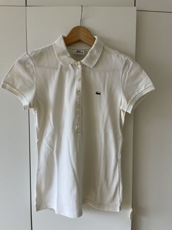 Polo Lacoste blanc femme T38