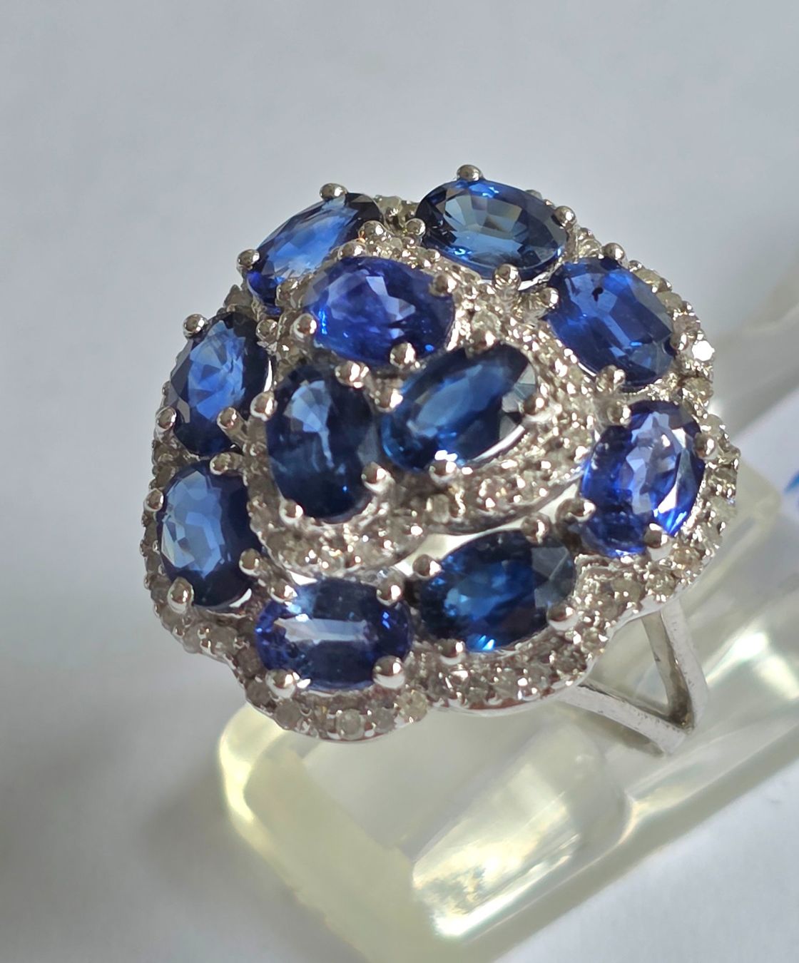 Anelli: Kyanite und Diamanten Fingerring – Nuovo (secondo la descrizione) da Zürich venduto da Bieter04 2