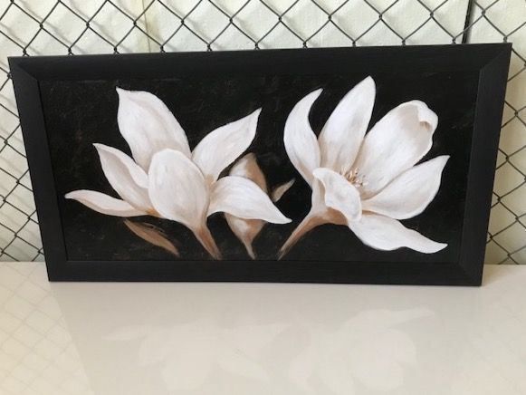Foto & Immagini: schöne weisse Blumen Bild - schwarz – Nuovo (secondo la descrizione) da Münchwilen TG venduto da BBJO
