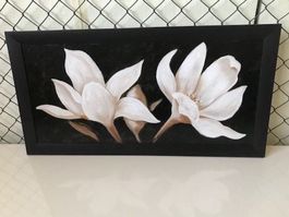 schöne weisse Blumen Bild - schwarz