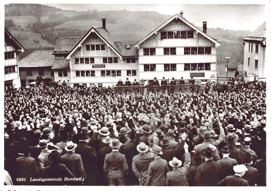 Ansichtskarten: Landsgemeinde Hundwil, um 1940 – Gebraucht aus Frauenfeld von POML