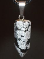 Halskette 30H – Säule Schneeflocken Obsidian
