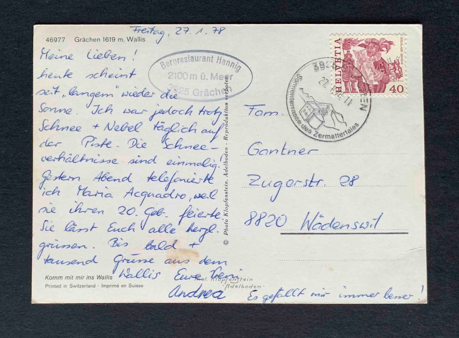Cartoline postali: AK Grächen – Usato da Goldau venduto da artelier1 1