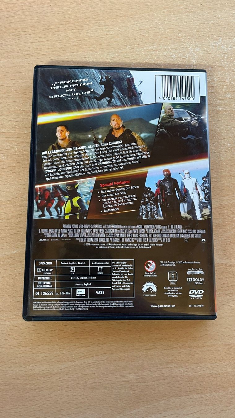 Tutti i DVDs: G.I.JOE - Die Abrechnung – Usato da Glattfelden venduto da cybermaxx 1