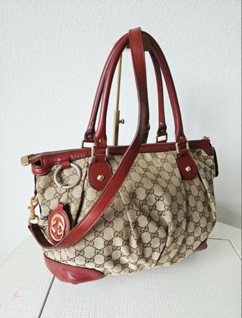 Original Gucci GG Sukey 2 Way Leder rot guter Zustand