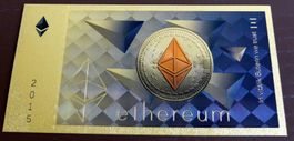 Ethereum Banknote Crypto monnaie Souvenir billet de banque