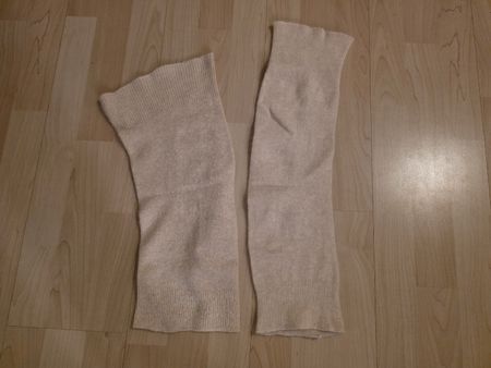 Warme Stulpen, beige, Grösse M, Cashmere/Angora?