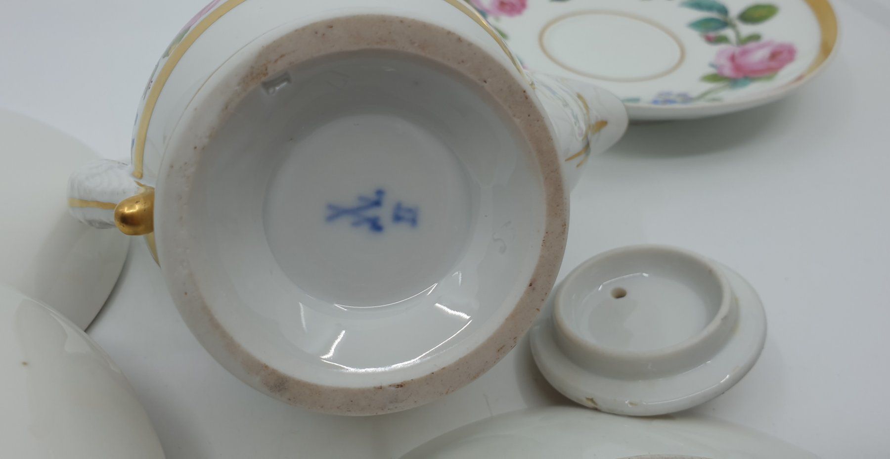 Teiere: Kleine Meissen Kanne & Unterteller – Usato da Emmen venduto da Brockofsky 7