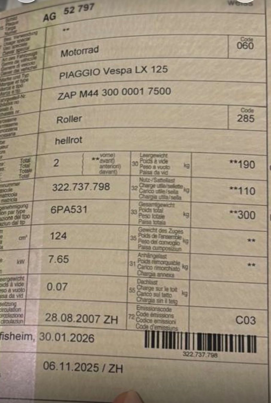 Altro: Piaggio Vespa LX 125 – Usato da Killwangen venduto da best-luki 3