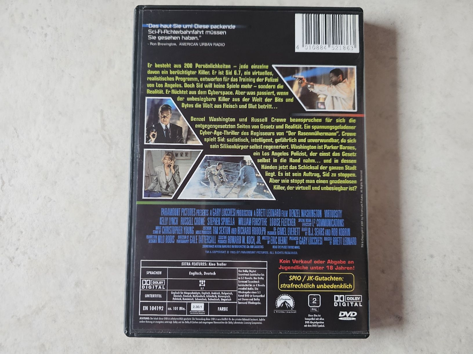 Tous les DVDs: Virtuosity   (Danzel Washington) – D'occasion à Schneisingen par backstore24 1