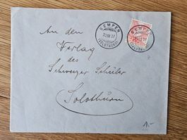 schöne Ganzsache Gempen SO 1937 (205z) für 1.--