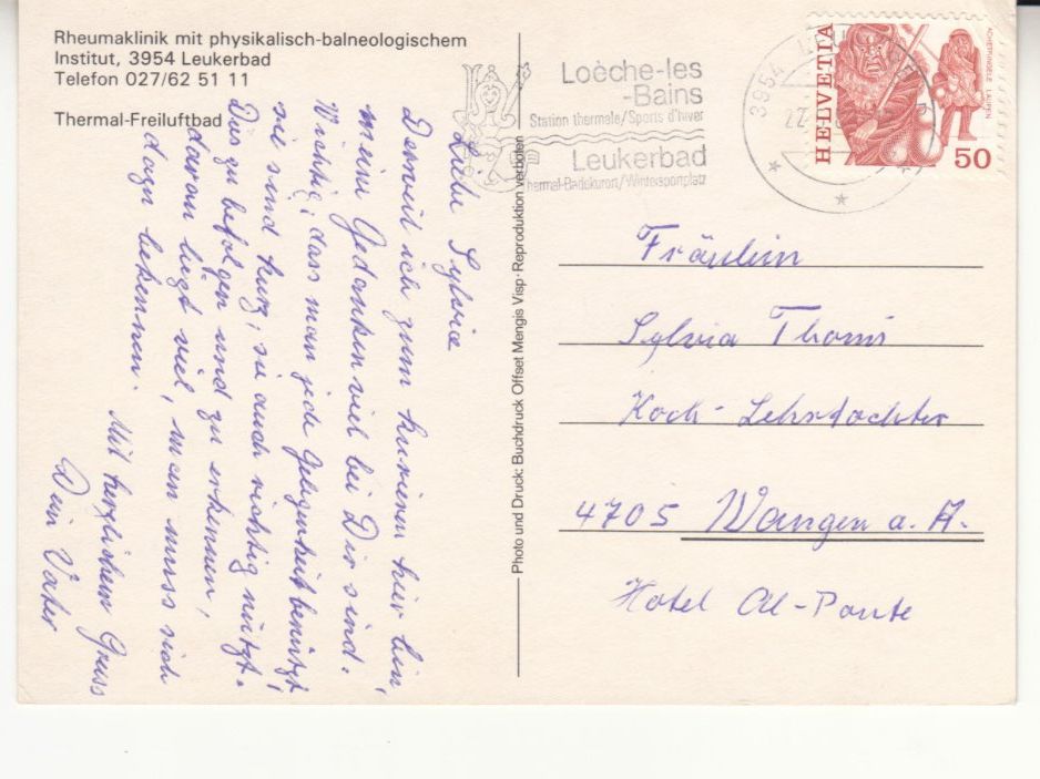 Cartoline postali: Leukerbad 1987 – Usato da Bürglen TG venduto da StampGraf 1