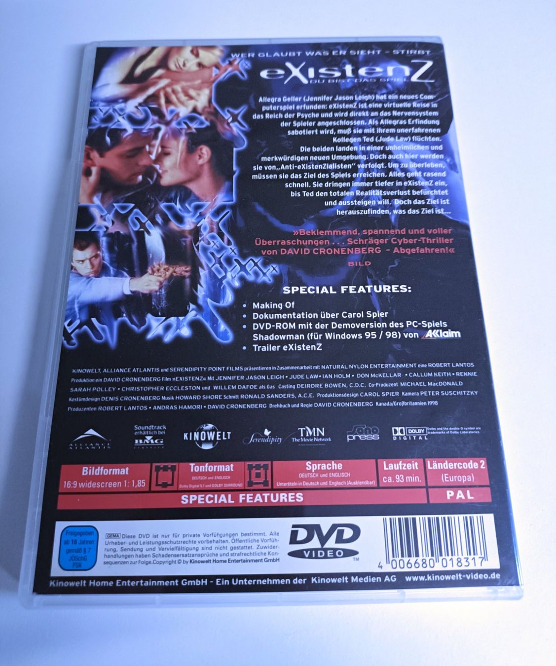 Tutti i DVDs: eXistenZ - Du bist das Spiel (1999) | DVD – Usato da Köniz venduto da Movieportal007 1