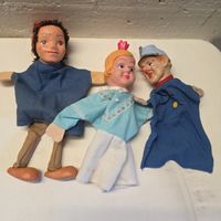 Drei Handpuppen Vintage Set