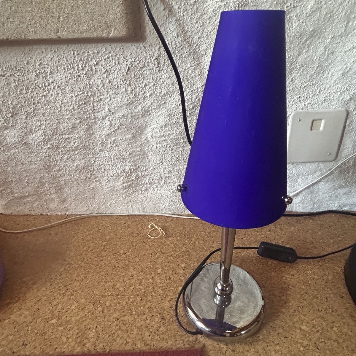 Lampade: blaue Tischlampe Chromfuss artdeko – Usato da Laufen venduto da belleskulptur 4
