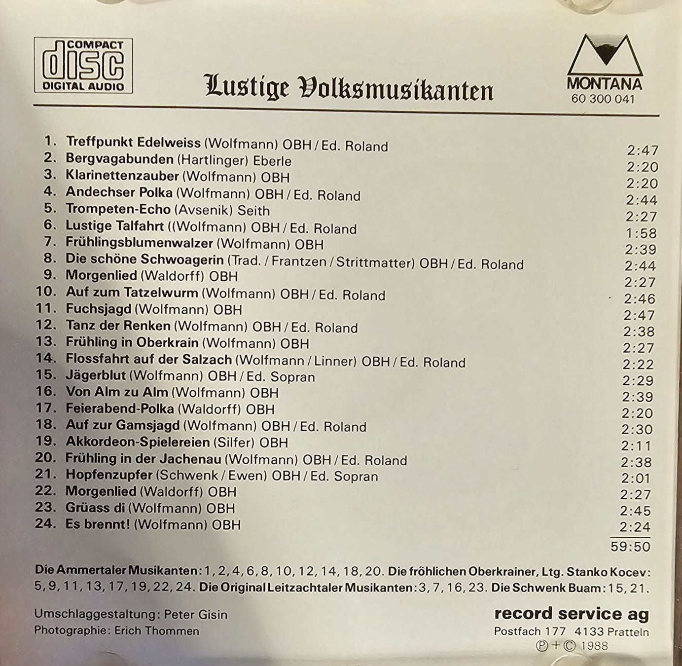 CD: Various - Lustige Volksmusikanten – Usato da Wahlen b. Laufen venduto da Cg10 2